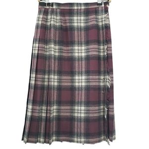 EUC Vintage Pitlochry Knitwear Scotland 100% Wool Wrap Skirt Plaid Multicolor